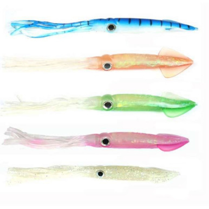 Tsunami HSQ6 Holographic Squid Lure 1-Chartreuse/Clear