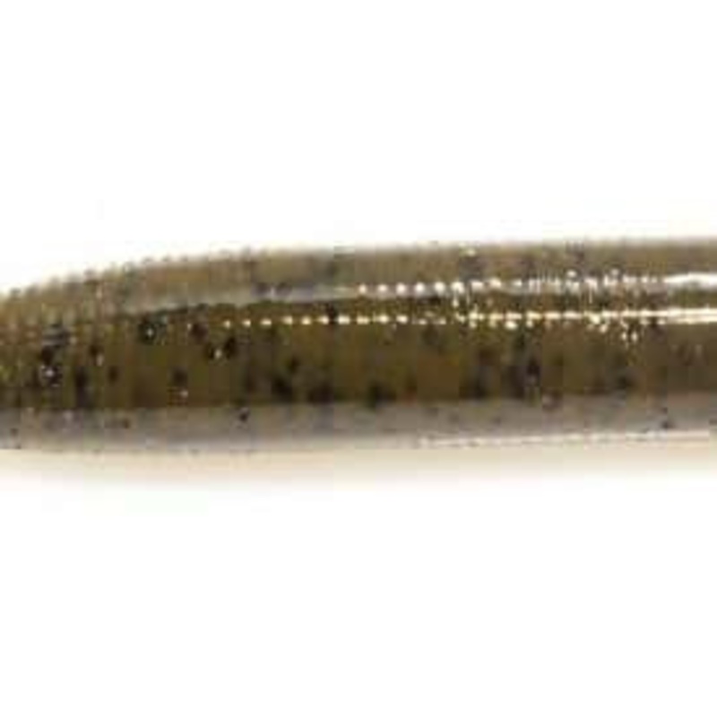 Tuff Bait Stick 5” Worms – 6 Pack S03 Green Pumpkin w/Black Flake