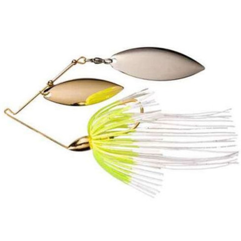 War Eagle Dual Willow Leaf Spinnerbait – 1/2oz Gold White/Chartreuse