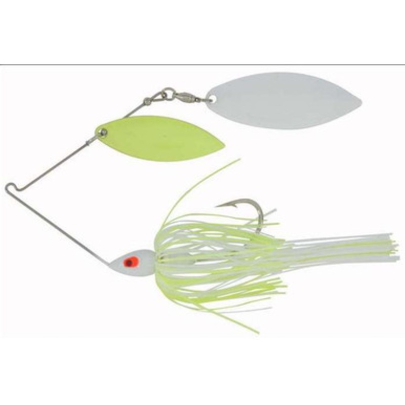War Eagle Dual Willow Leaf Spinnerbait – 1/2oz Painted White Chartreuse