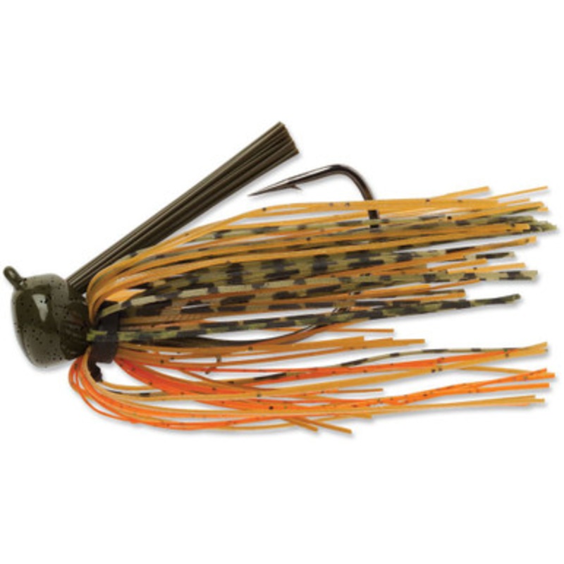 Terminator Weedless Football Jig – 1/2oz – Green Pumpkin Orange